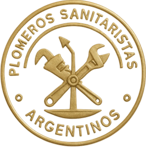Logo dorado Plomeros Sanitaristas Argentinos